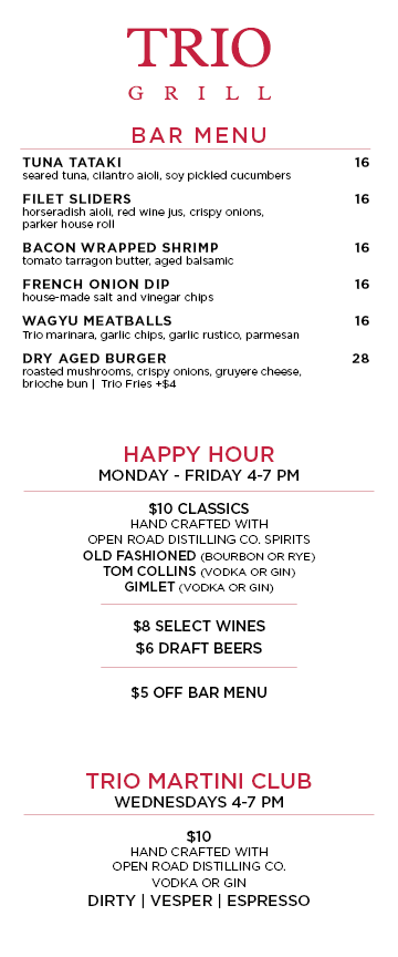 a menu of a restaurant