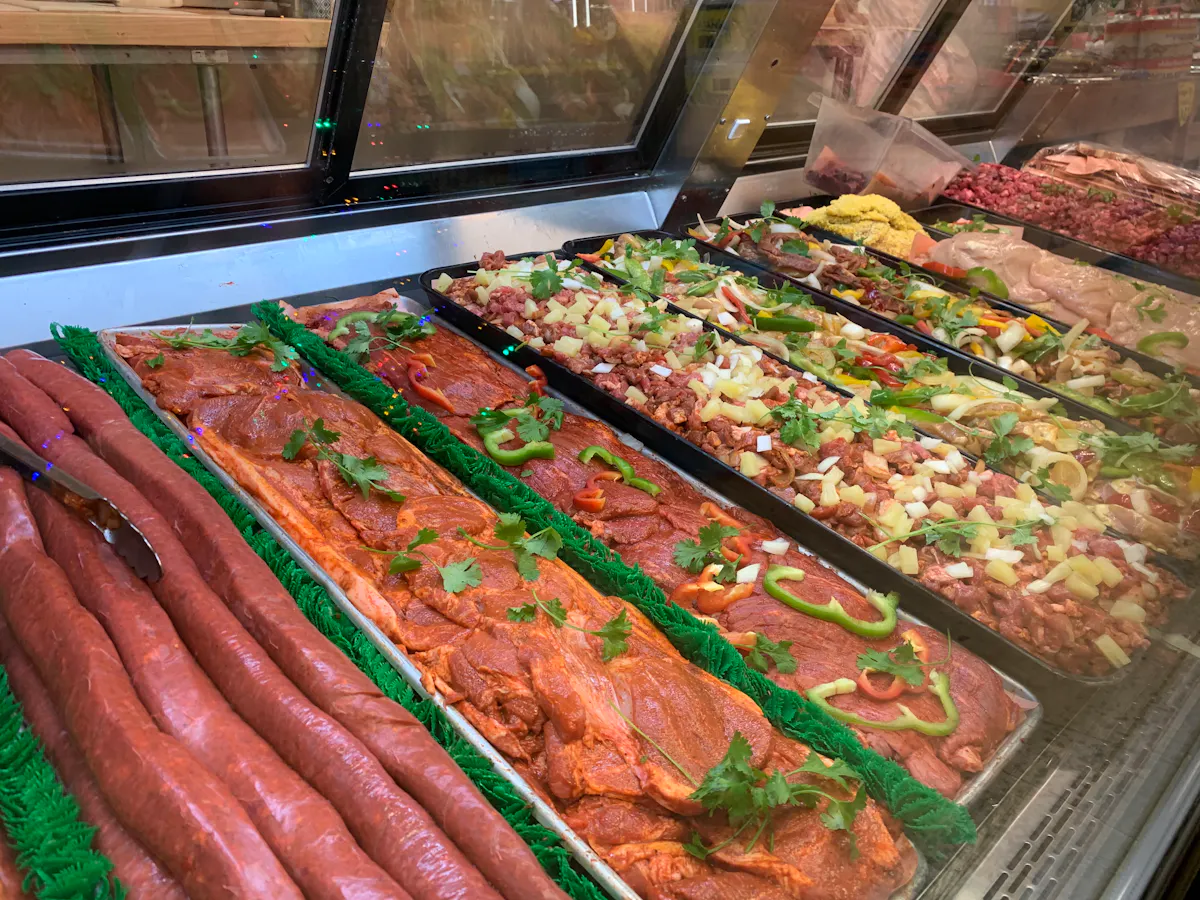 a bunch of different types of food