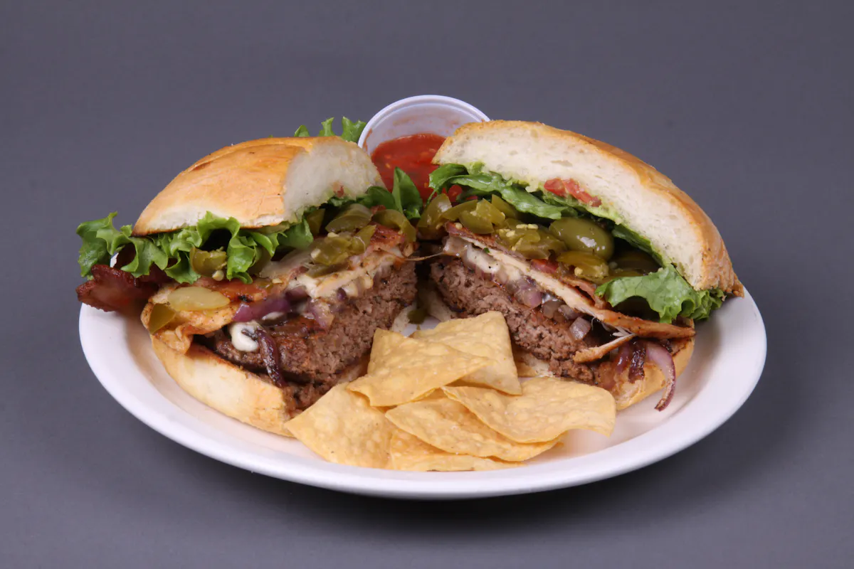 a sandwich cut in half on a plate