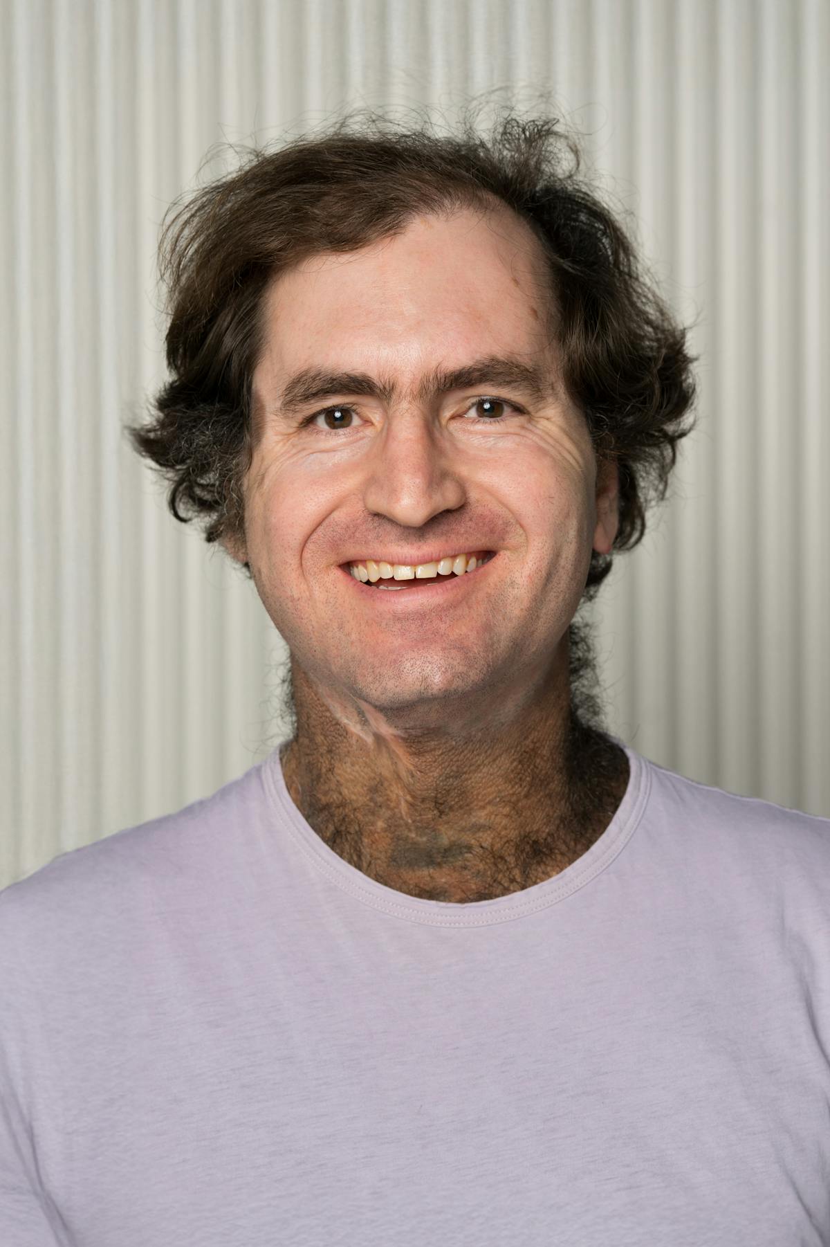 a man smiling