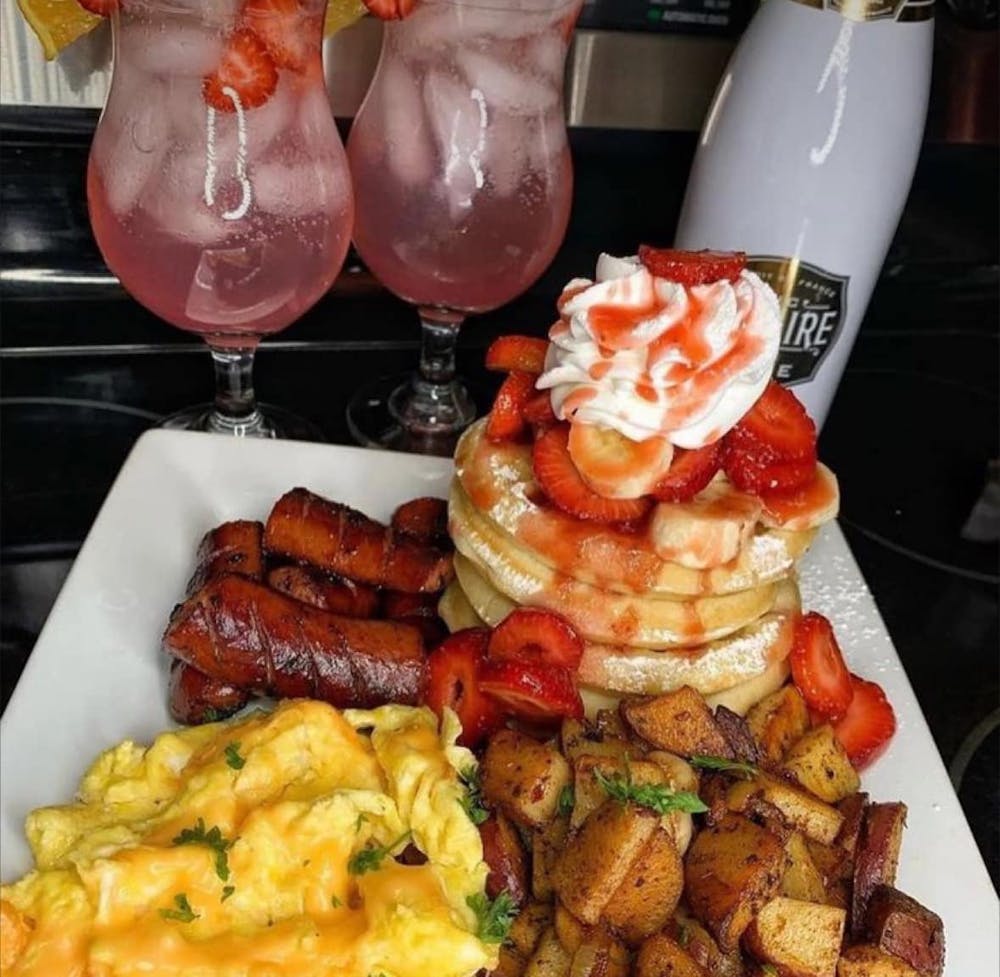 a plate of food on a table