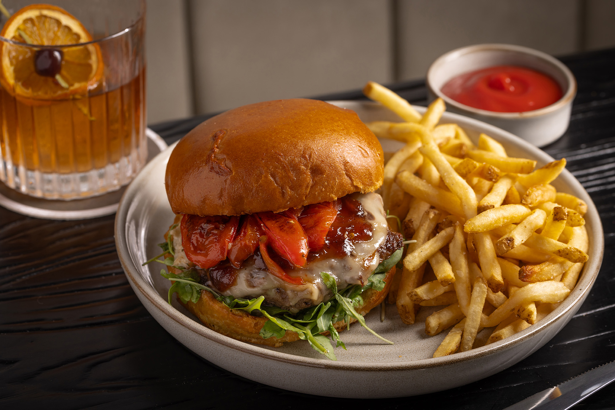 Official Wolfe food photo; burger, not wings.