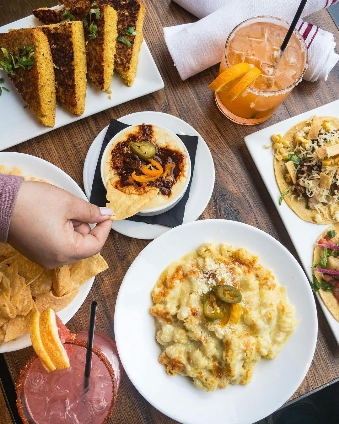 a bunch of food on a table