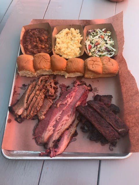 a tray of food on a table