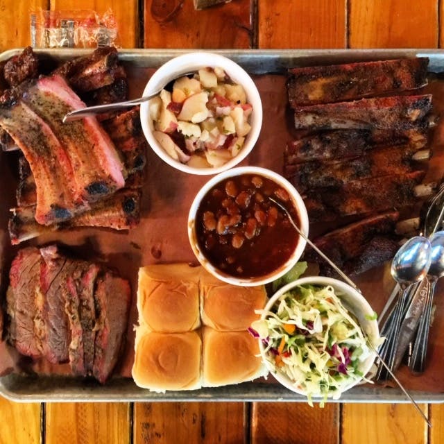 a bunch of food on a table