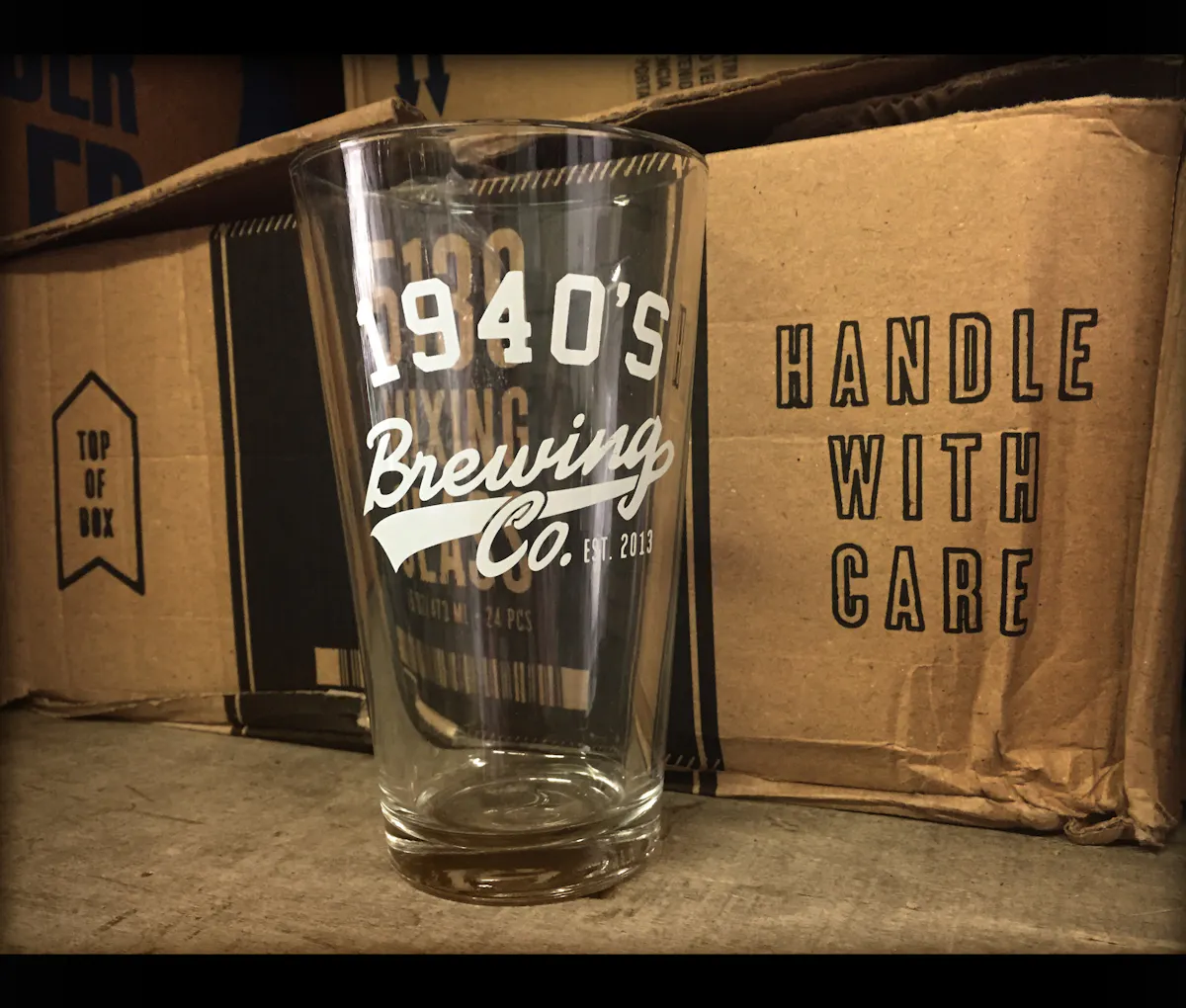 a glass mug