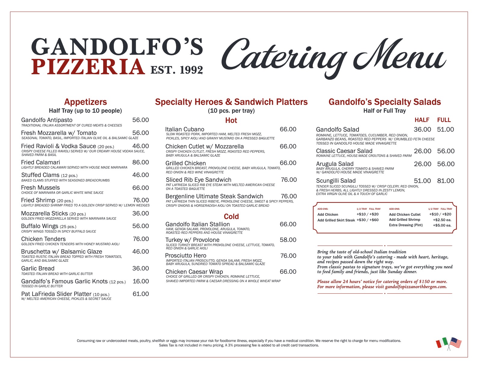 a menu image