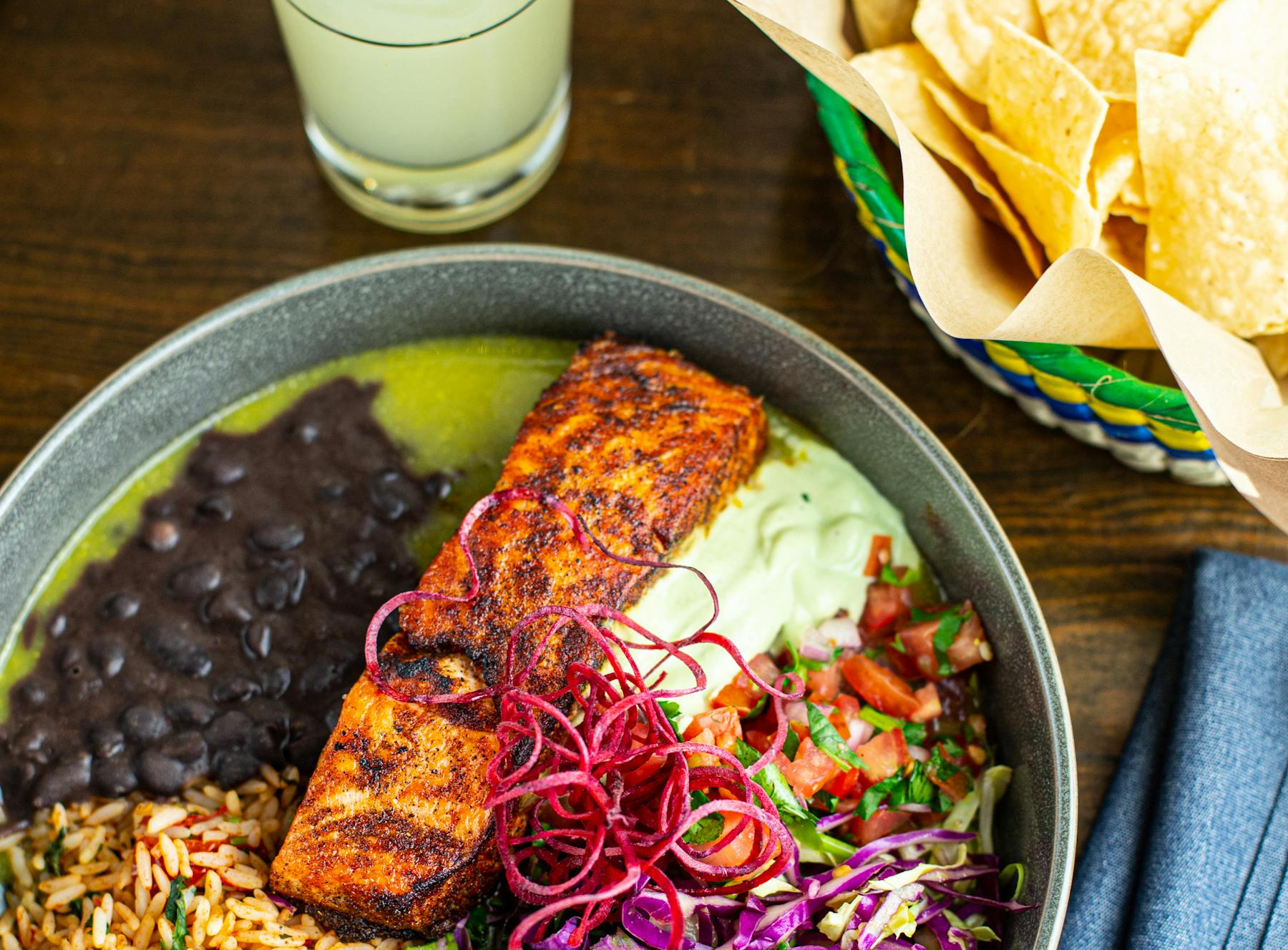 a bowl of food on a table