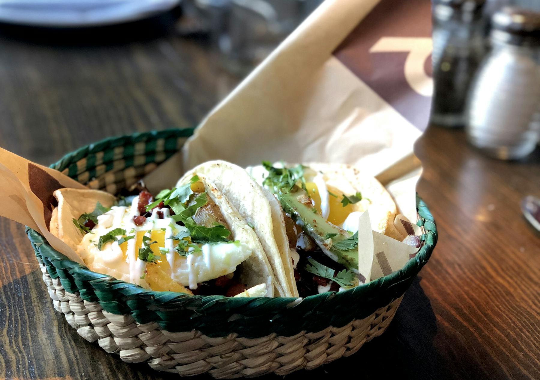 a bowl of food sitting on a table