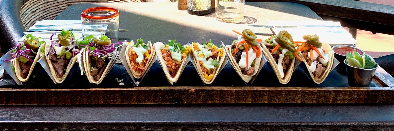 a bunch of food on a table