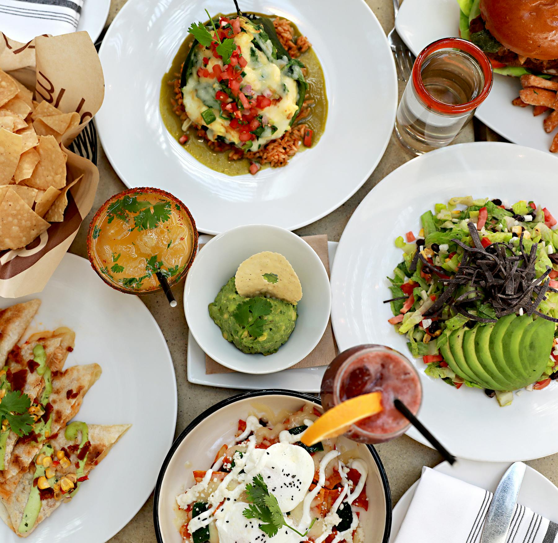 a bunch of different types of food on a plate