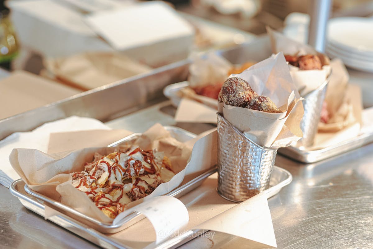a tray of food on a table