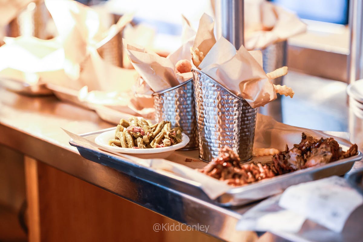 a tray of food on a table