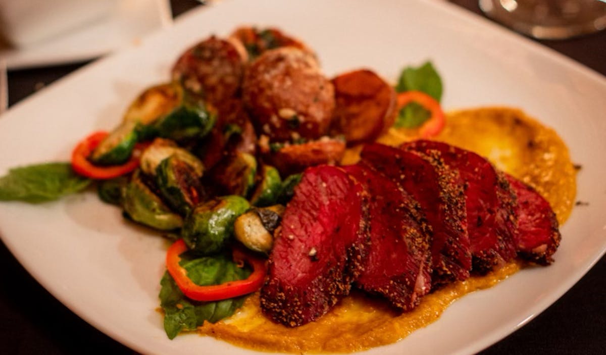 a plate of food on a table