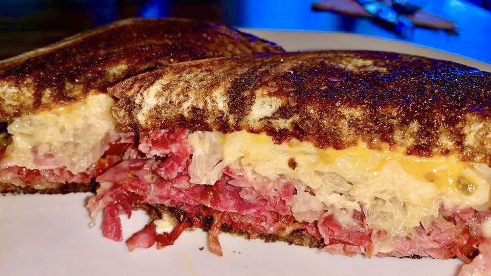 a close up of a sandwich on a plate