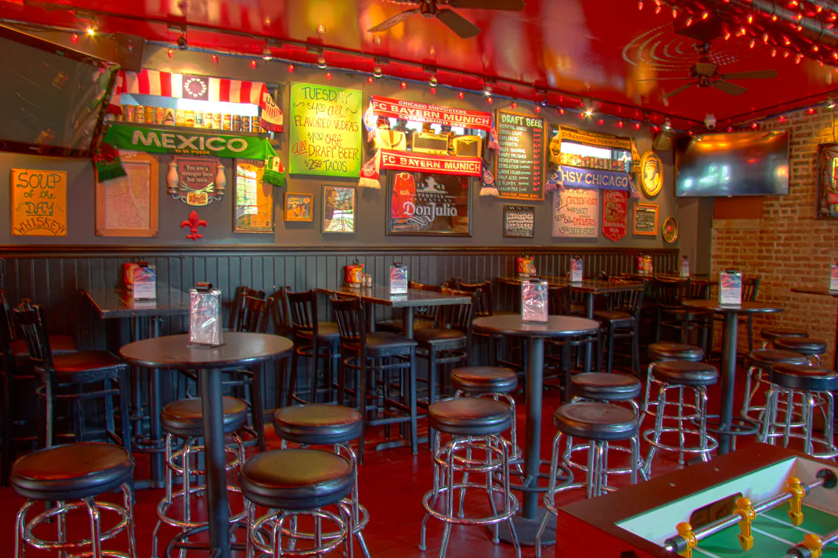interior bar tables at Cleos