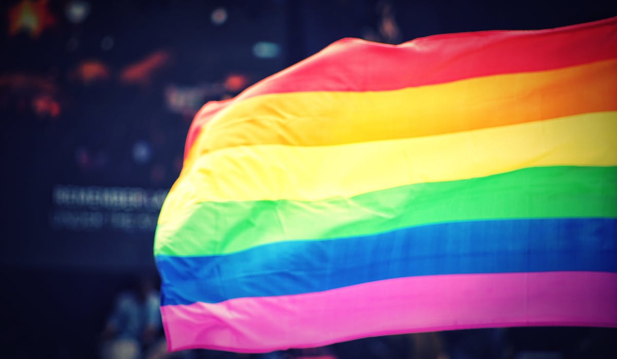 a pride flag at NYC PrideFest
