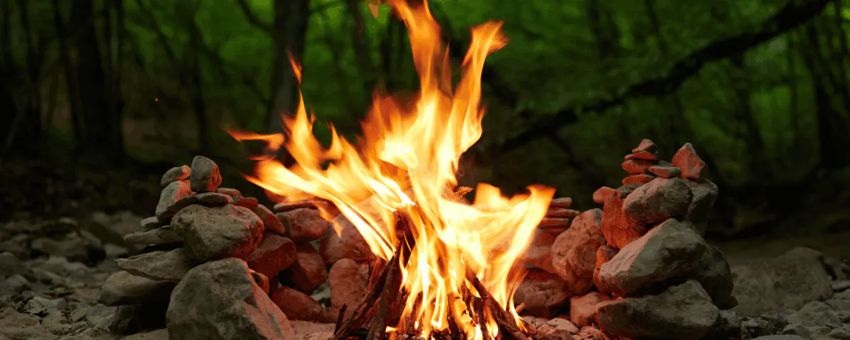 a close up of a fire