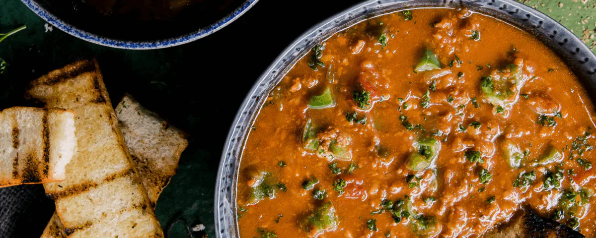 a close up of food