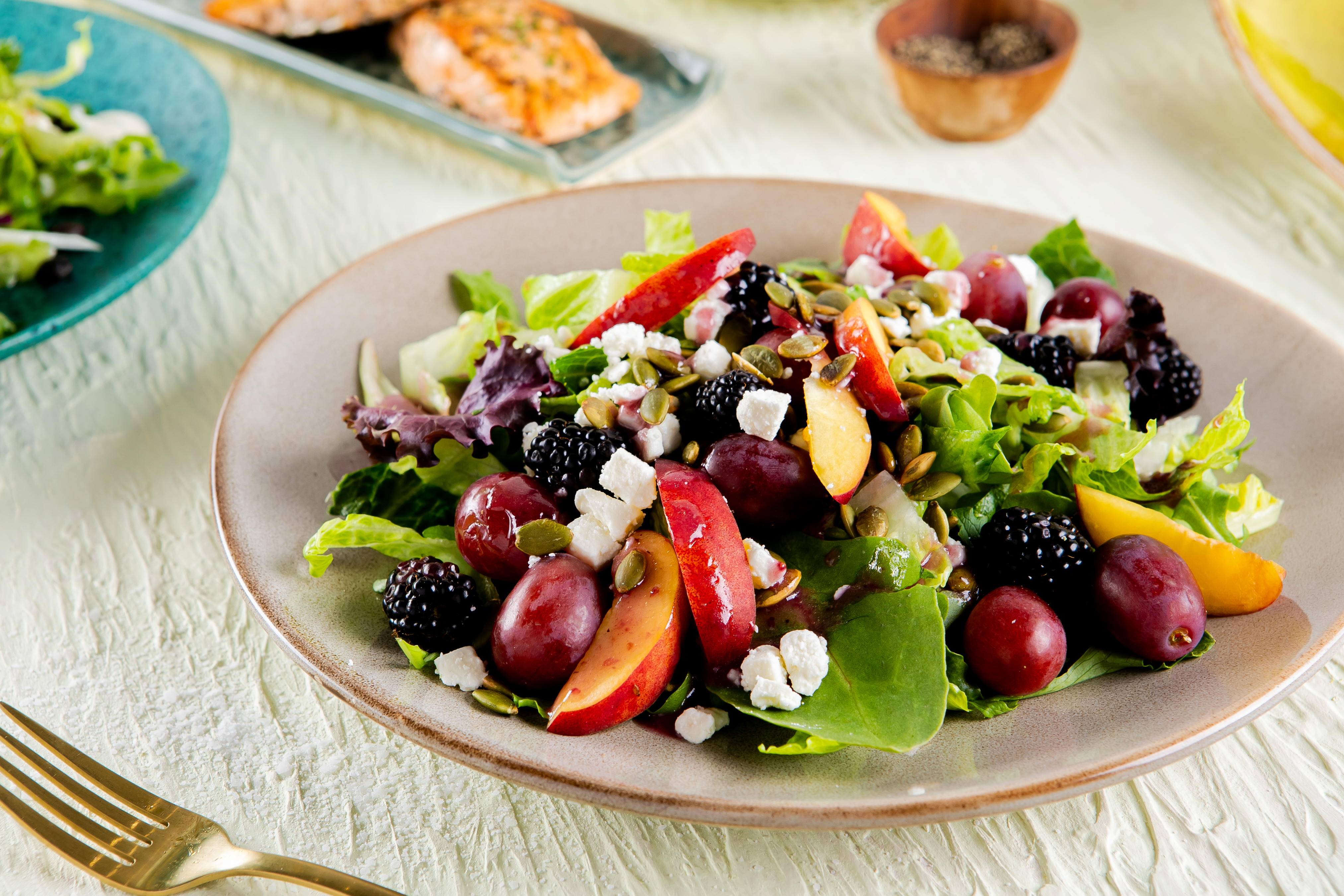 a plate of fruit salad