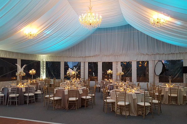 An outdoor wedding event