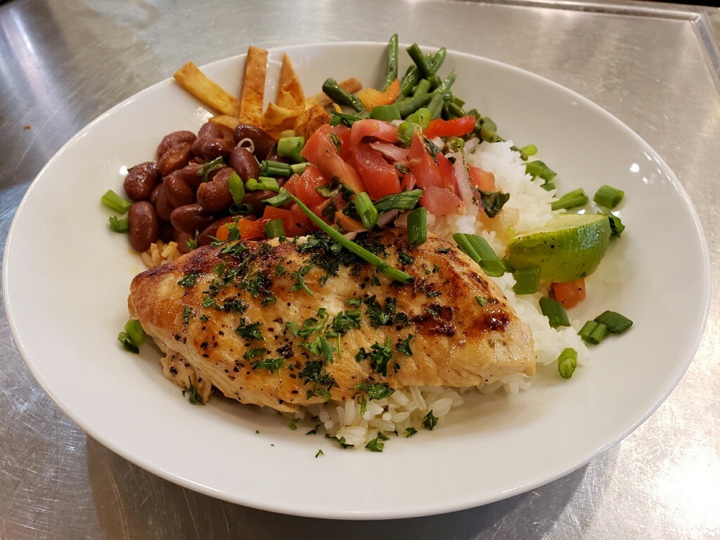 a plate of food on a table