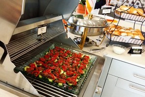 food cooking in an oven