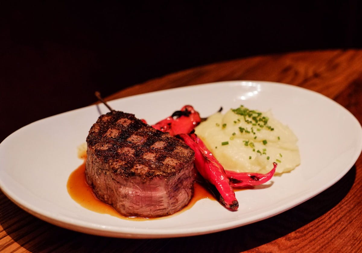 steak and mashed potatoes