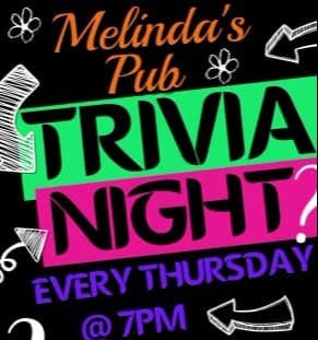 Trivia Night Wednesday at Melinda's Pub