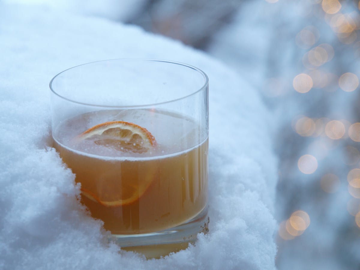 a glass of orange juice