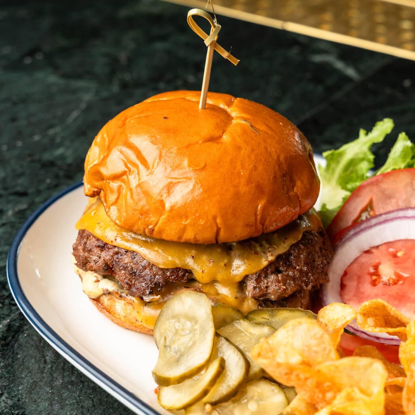 Rafter K Burger plate with chips