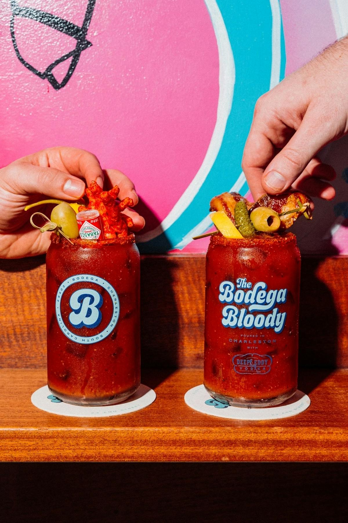 a close up of drinks