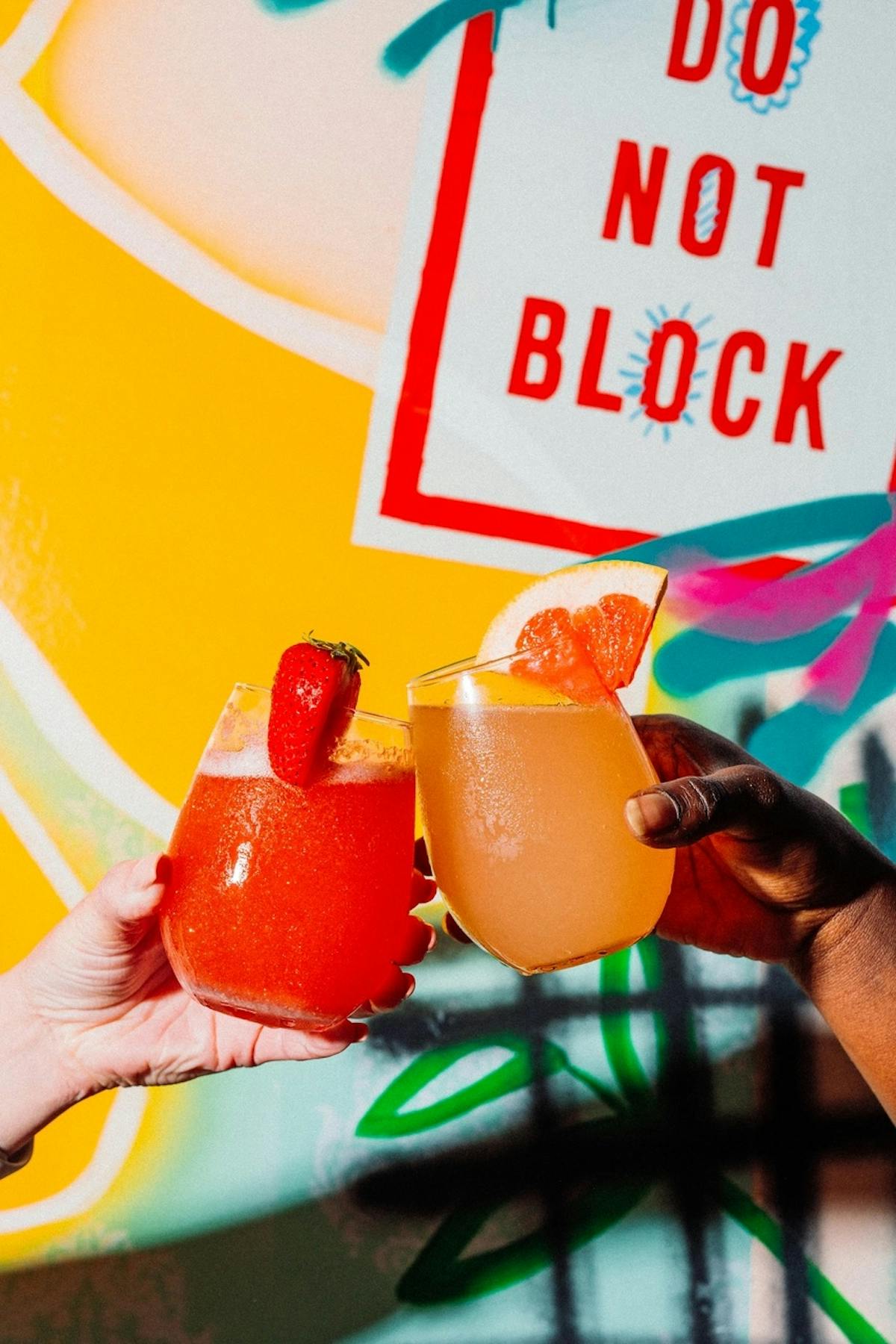 a close up of drinks