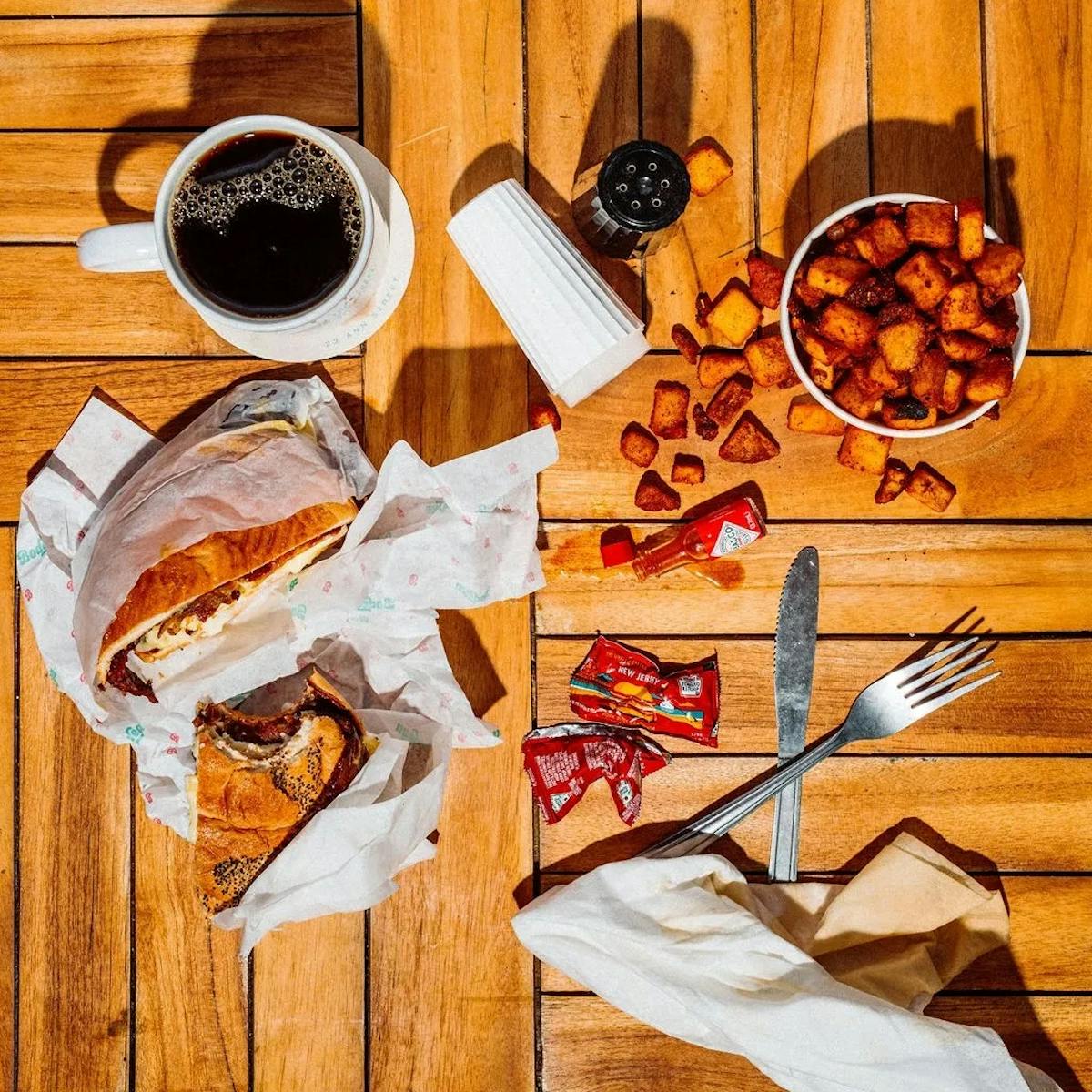 a close up of food