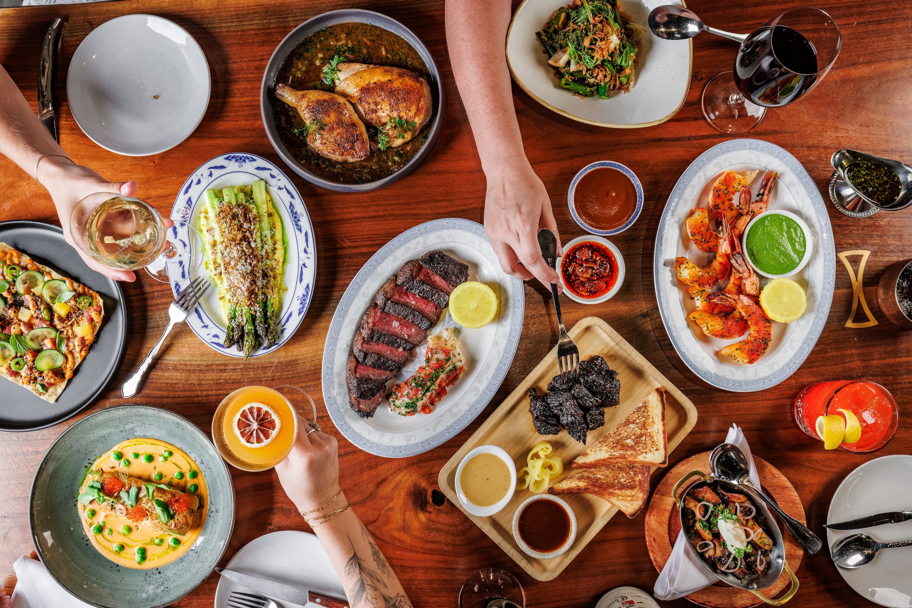 a table full of food