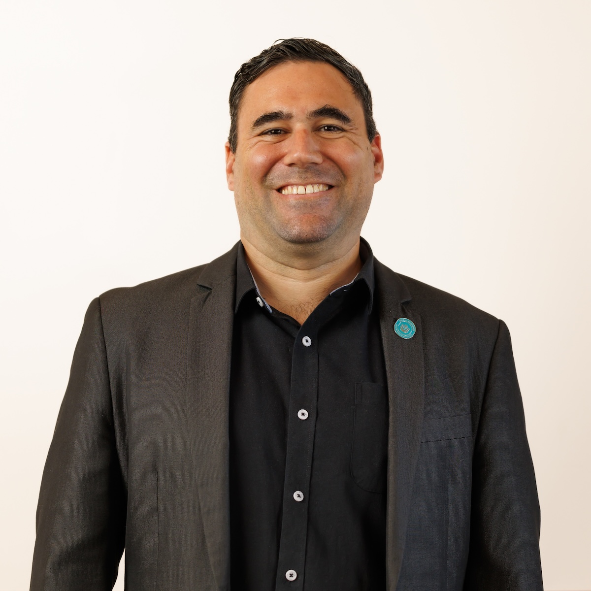 a man smilling
