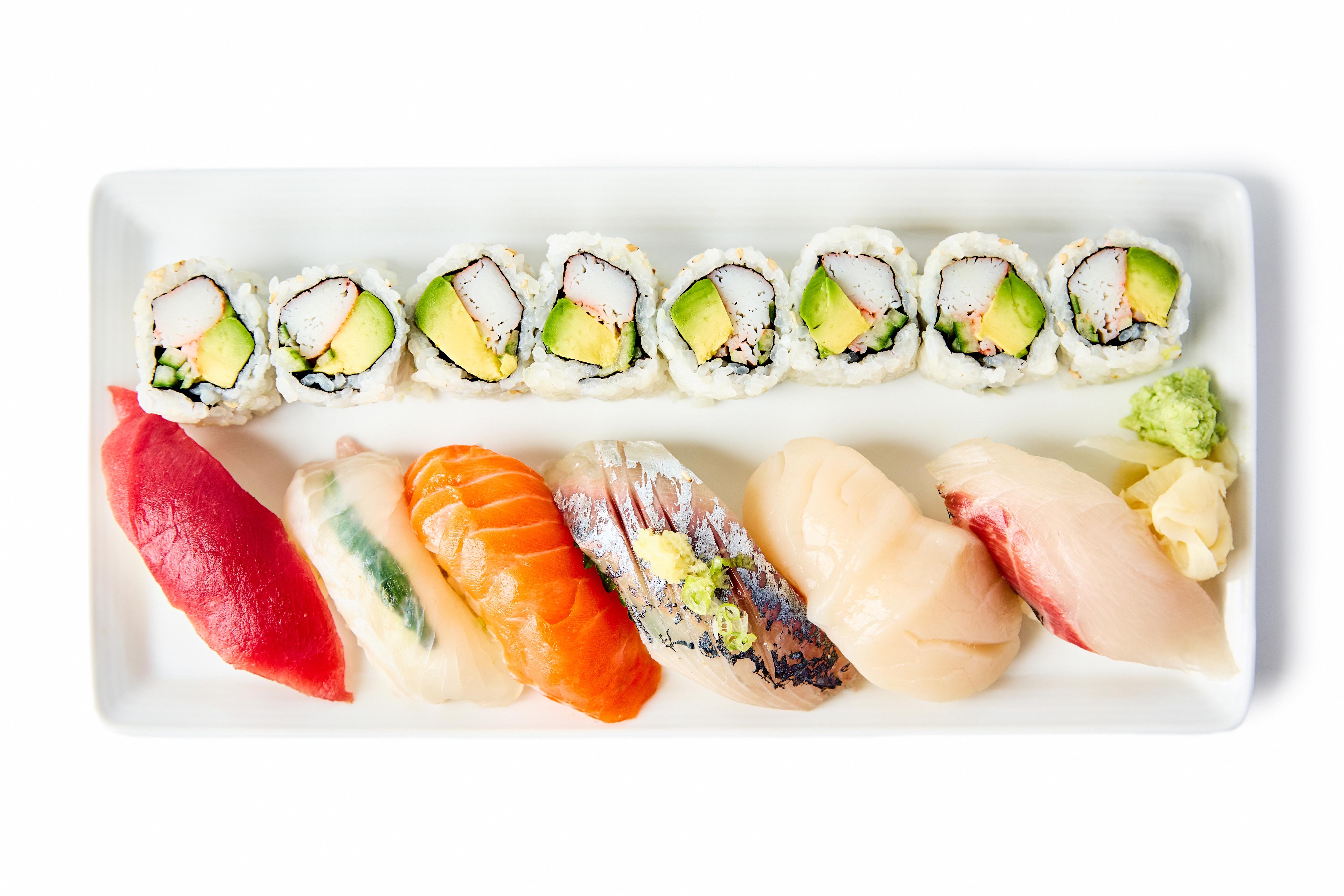 a tray of food on a plate