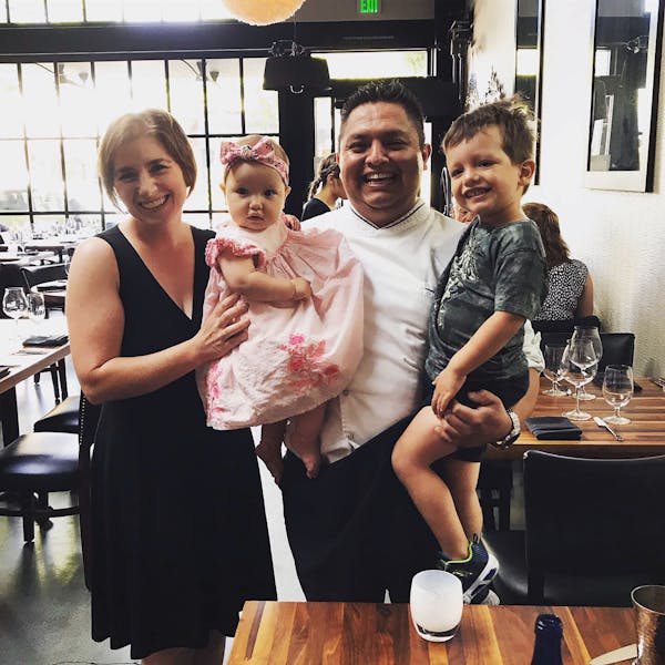 Chef Roberto Juarez with family members