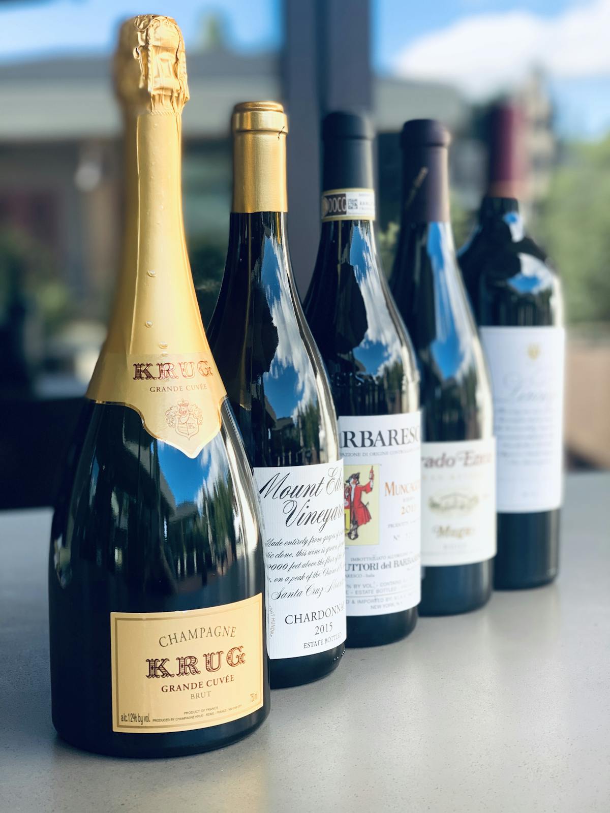 a close up of a bottle of wine