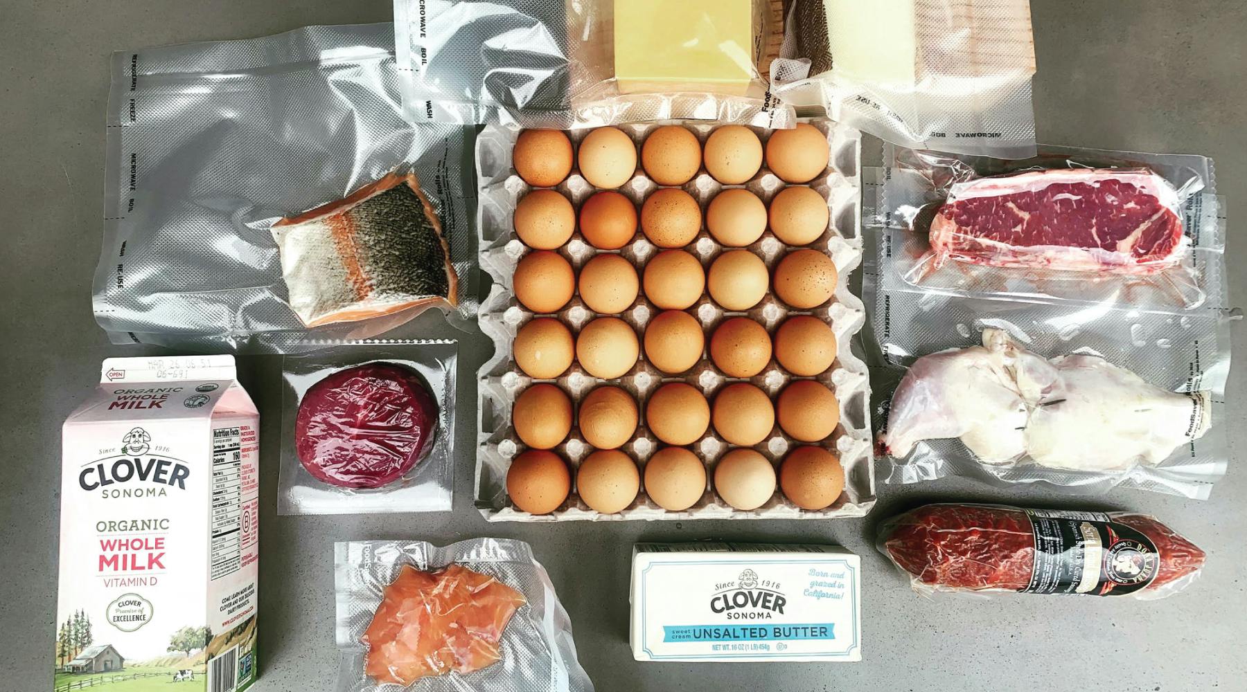 a plastic bag full of food
