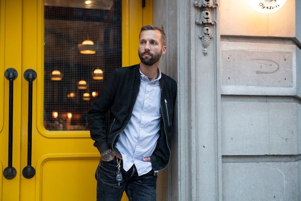 a person standing in front of a door