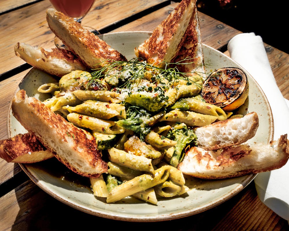 a plate of food on a table