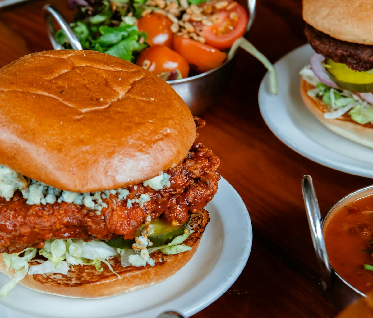 A close up photo of a chicken sandwich