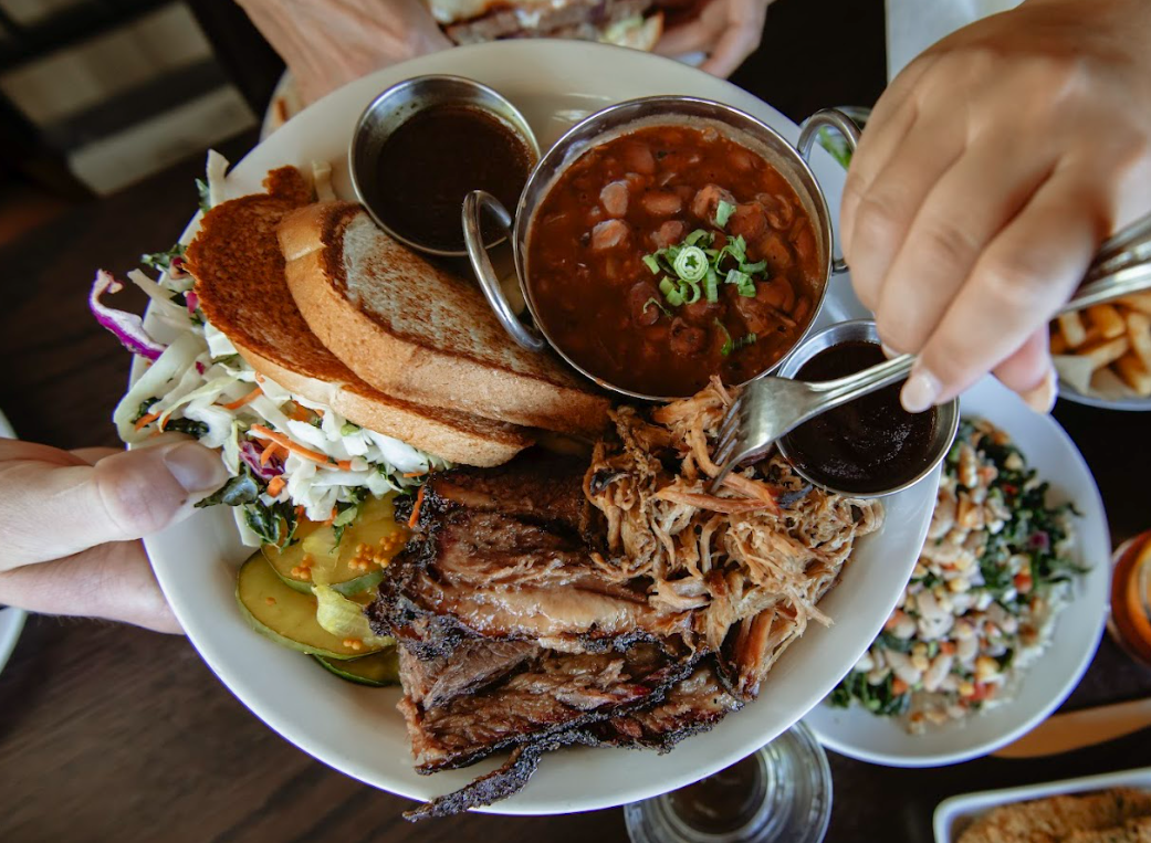a sandwich cut in half on a plate