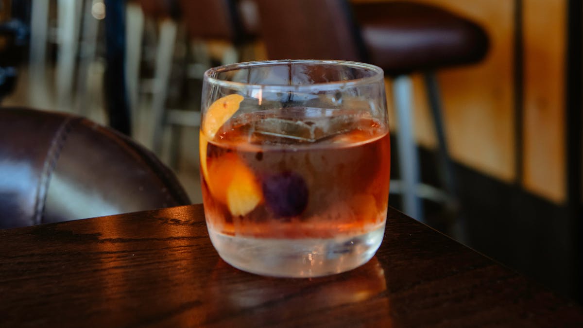 old fashioned in rocks glass