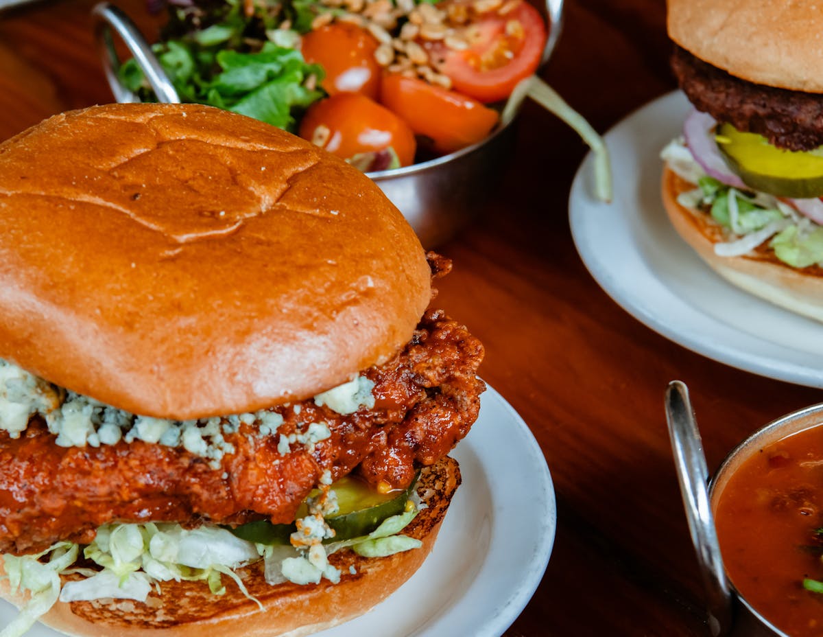 a close up of a sandwich on a plate