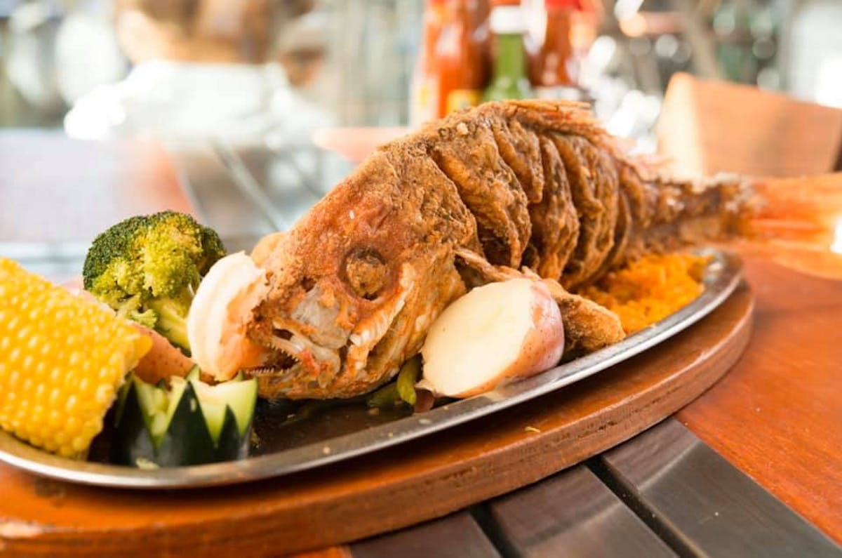 a plate of food on a table