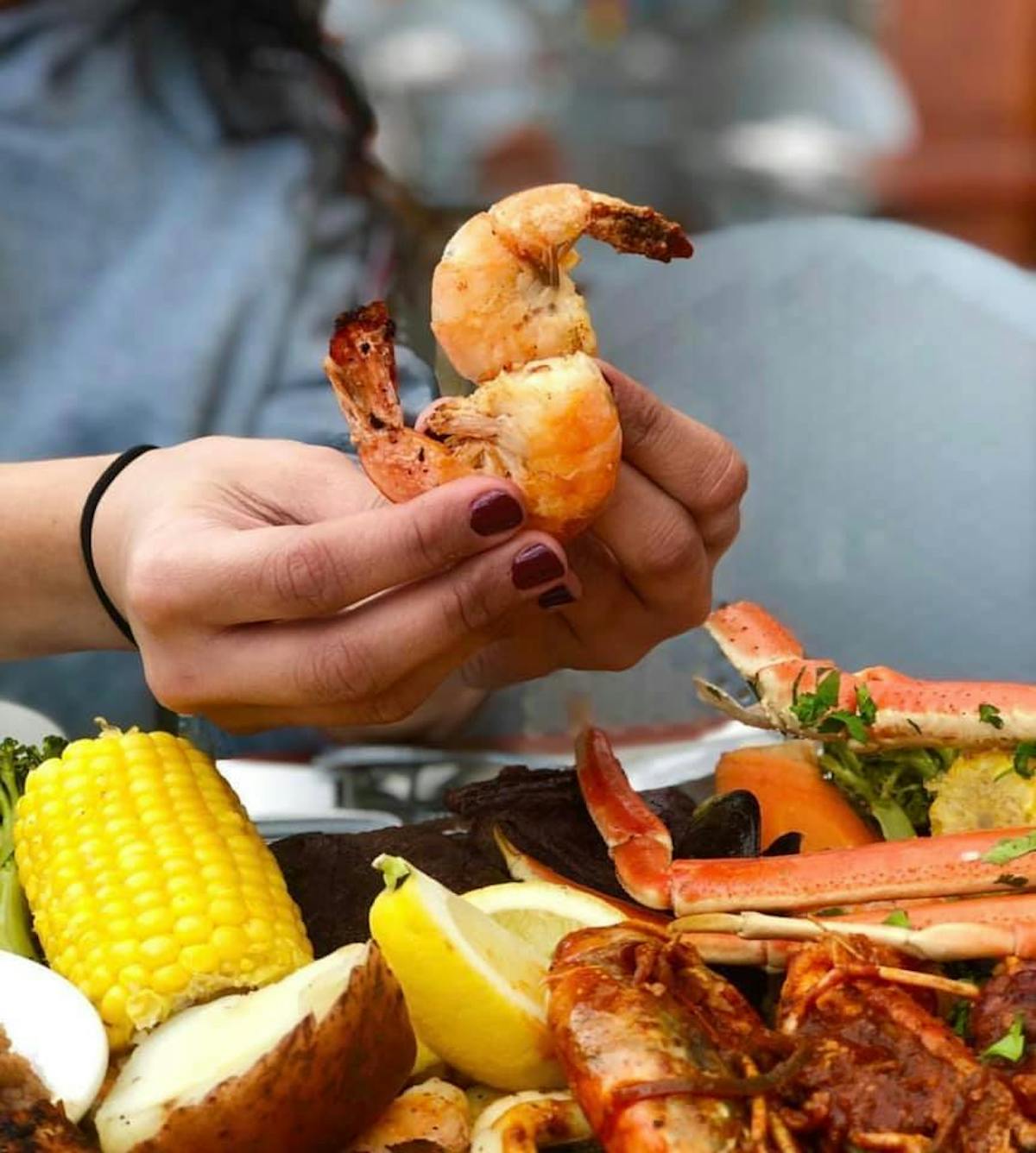 a person that is eating some food