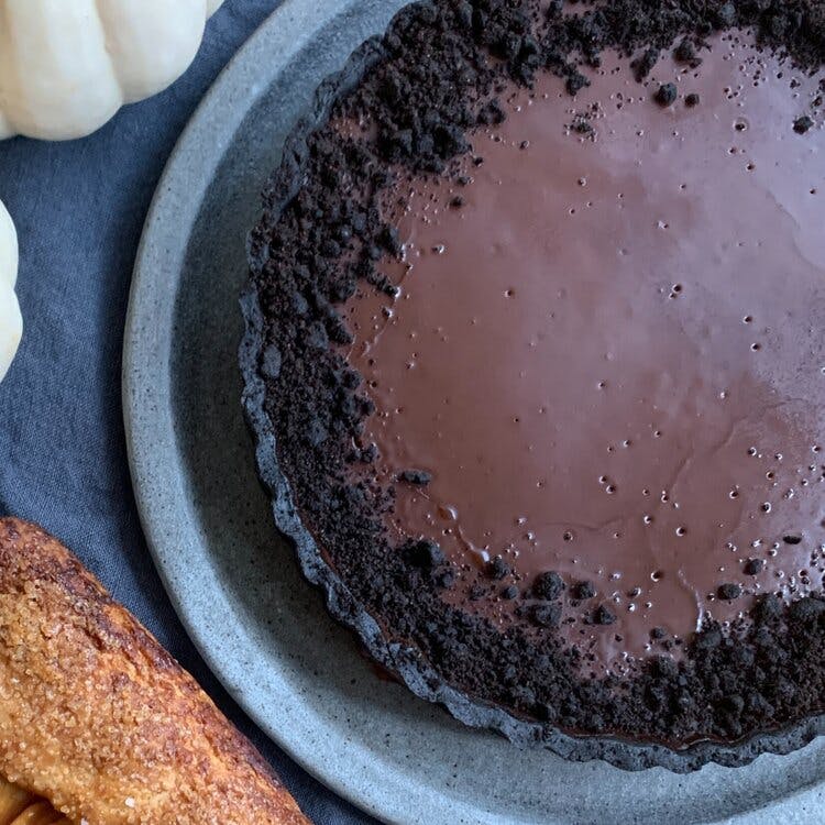 a chocolate cake on a plate