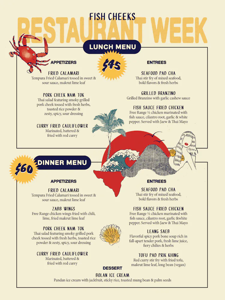Fish Face Menu Menus | Fish Cheeks in NYC